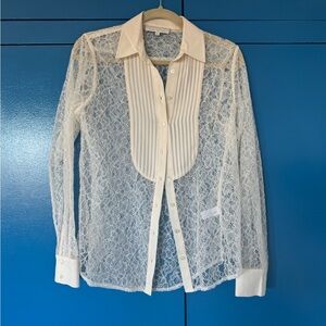 Fleur du Mal White Lace Blouse